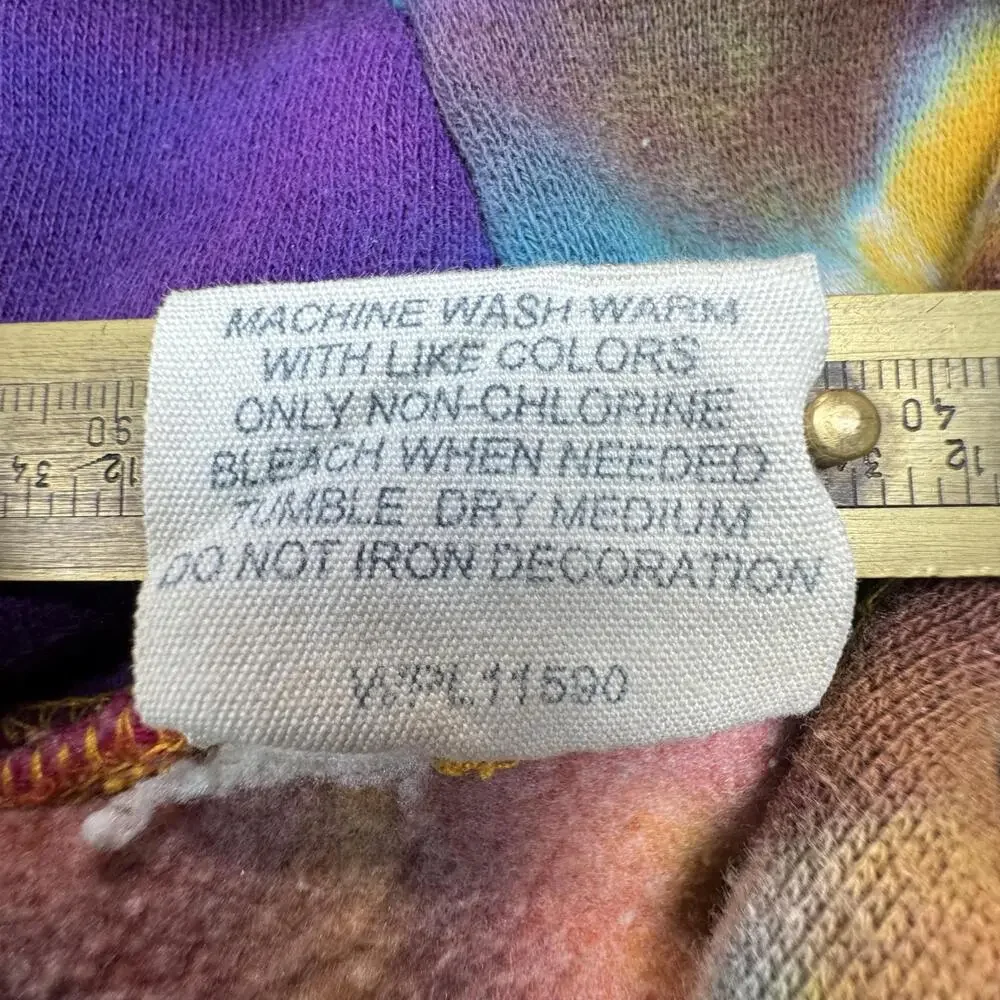 Vintage Mammoth Mountain Hoodie Mens Small Multicolor Tie Dye Fleece Pro-Weave